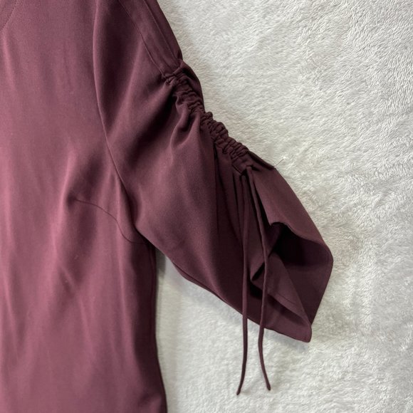 All Saints Evie Dress Women's Medium Simple Shift Mini in Burgundy Maroon with S - Picture 11 of 12